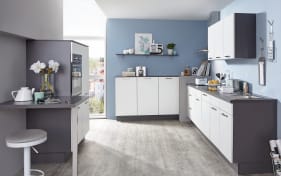 Einbauküche Speed, softmatt weiß, inklusive Elektrogeräte, inklusive Siemens Geschirrspüler