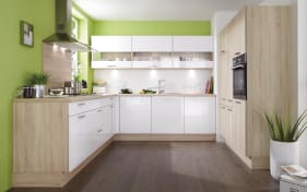 Einbauküche Focus, Hochglanz weiß, inklusive Privileg Elektrogeräte