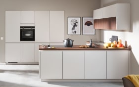 Einbauküche Ferna, seidengrau, inklusive AEG Elektrogeräte
