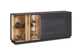 Sideboard Kilva, Kernesche massiv anthrazit gebeizt