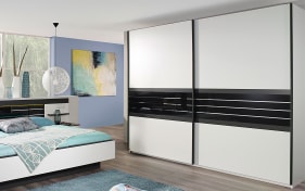Schwebetürenschrank Coleen, weiß/graphit, 280 x 223 cm