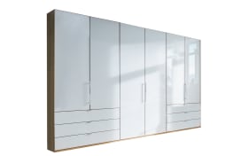 Falttürenkleiderschrank Loft in weiß/Bianco Eiche-Nachbildung, Breite ca. 300 cm