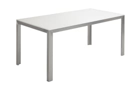 Tisch Messina in weiß, Gestell in Edelstahl