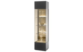 Vitrine Trevio in Kerneiche Umato / anthrazit, links angeschlagen