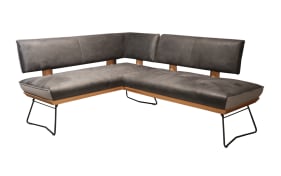 Eckbank Dinning System in anthrazit, Metallkufen Gestell in schwarz matt