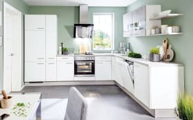 Einbauküche Speed, weiß softmatt, Elektrogeräte inklusive 