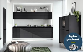 Einbauküche IP 1200, schwarz, inkl. Privileg Elektrogeräte