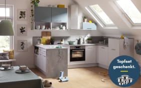 Einbauküche IP 1200, Space grey, inkl. Privileg Elektrogeräte