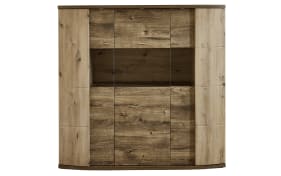 Highboard Cabana, Eiche Artisan, Eiche Ribbeck cognac Nachbildung, inkl. Korpusfrontbeleuchtung