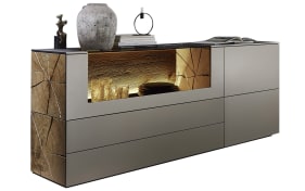 Sideboard Vara, Kerneiche Umato sägerau gebürstet, Titan 