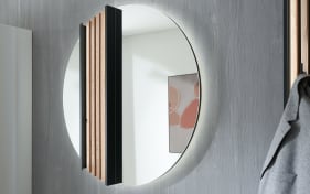 Wandspiegel Salvo, holz/anthrazit, inkl. Rückwandbeleuchtung