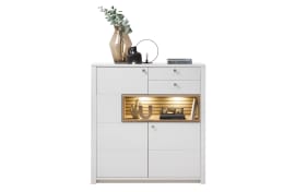 Highboard Arktis, Eiche/weiß