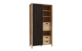Hochschrank Jytana, Mauvelle Eiche-Nachbildung/schwarz