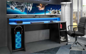 Gaming-Schreibtisch Tezaur, schwarz, 200 cm