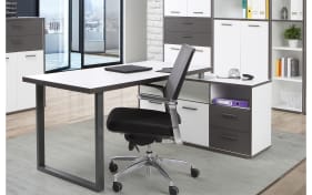 Schreibtisch Keflavik, grau/weiß