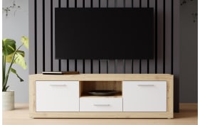 TV-Board Baccio, Artisan Eiche-Nachbildung/weiß