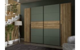 Kleiderschrank Narago, Mauvelle Eiche-Nachbildung/salbeifarbig, 270,3 x 210,5 cm
