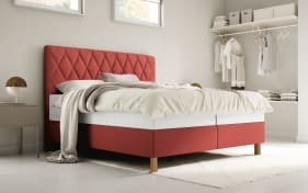 Boxspringbett Brilliant, rot, 160 x 200 cm, Härtegrad 2 und 3