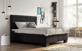 Boxspringbett Linea in anthrazit, Liegefläche ca. 160 x 200 cm, mit Bultex-Topper, 1 x Härtegrad 2 und 1 x Härtegrad 3