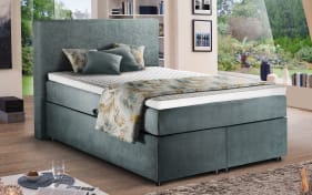 Boxspringbett Diamanti, türkis, 140 x 200 cm