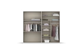 Drehtürenkleiderschrank Montclar, graphit matt, 200 x 223 cm, inkl. 2 Spiegeltüren und 3 Schubkästen