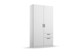 Drehtürenschrank Allrounder, alpinweiß, 2-türig, 2 Schubkästen