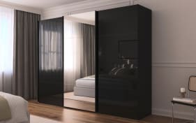 Schwebetürenschrank Contido, schwarz, 301 x 223 cm