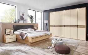 Schlafzimmer Cabrillo, sand/Balkeneiche furniert, 180 x 200 cm, Schrank 300 x 230 cm