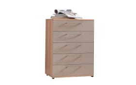 Schubkastenkommode Multiline, taupe/Balkeneiche, inkl. Vollauszug