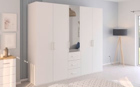 Drehtürenkleiderschrank Cherie, weiß, 250 x 223 cm