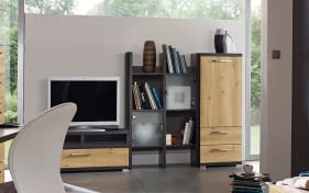 Anbauwand Kosi Plus, Asteiche-Nachbildung/graphit