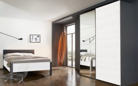 Schwebetürenschrank Kosi Plus, weiß/graphit, 162 x 223 cm