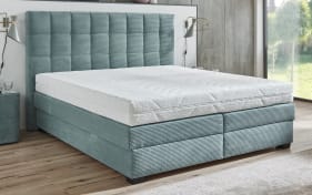 Boxspringbett OC-BX21088, Cord aqua, 180 x 200 cm, Härtegrad 2 und 3