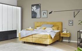 Boxspringbett Deluxe Edition, gelb, 180 x 200 cm, Härtegrad 2/3