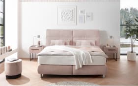 Boxspringbett Deluxe Edition KT4, hellrosa, 180 x 200 cm