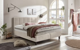 Boxspringbett Somo, cream, 180 x 200 cm, Härtegrad 2 und 3