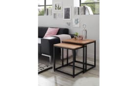 Couchtisch Sakura, Asteiche massiv/schwarz, 2er Set