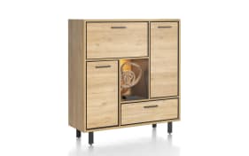 Highboard Ostrava, Eiche natural vintage, inkl. LED-Beleuchtung