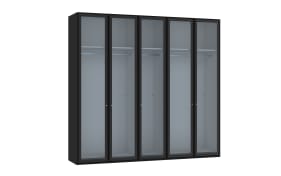 Drehtürenschrank Topline, novaschwarz, Breite 253 cm
