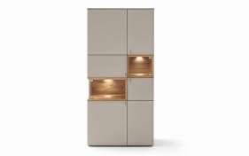 Vitrine Andiamo, steingrau/Eiche rustico