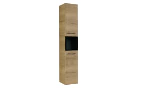 Vitrinenhochschrank Neapel, Riviera Eiche-Nachbildung, inkl. LED-Spot
