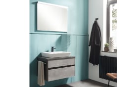 Badeinrichtung Unique, betonfarbig/Stahl dunkelfarbig