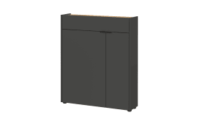 Mehrzweckschrank GW-Ameca, graphit/Eiche-Nachbildung, inkl. Softclose Funktion 