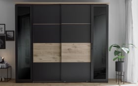 Kleiderschrank Smoothy, anthrazit/Viking Eiche-Nachbildung, 267 x 225 cm