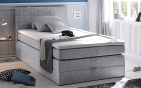 Boxspringbett Hawaii 2 in light grey, mit Bettkasten, inklusive Komfortschaum-Topper