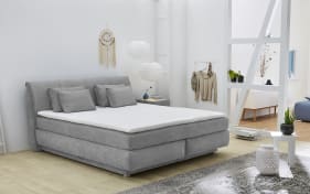 Boxspringbett Carla Mix in grau, 1 x medium, 1 x fest, ca. 160 x 200 cm