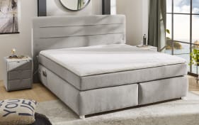 Boxspringbett Livia Mix, grau, 180 x 200 cm,H3/H3, inkl. 2 USB-Ladeports