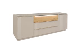 Lowboard Nova, kaschmir/Eiche massiv, inkl. Griffbeleuchtung