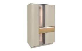 Highboard Nova, kaschmir/Eiche massiv, inkl. Griffbeleuchtung