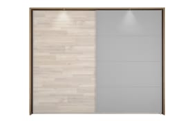 Passepartoutrahmen, Schwebetürenschrank Rivoli 494, Montana Oak, mit LED-Beleuchtung